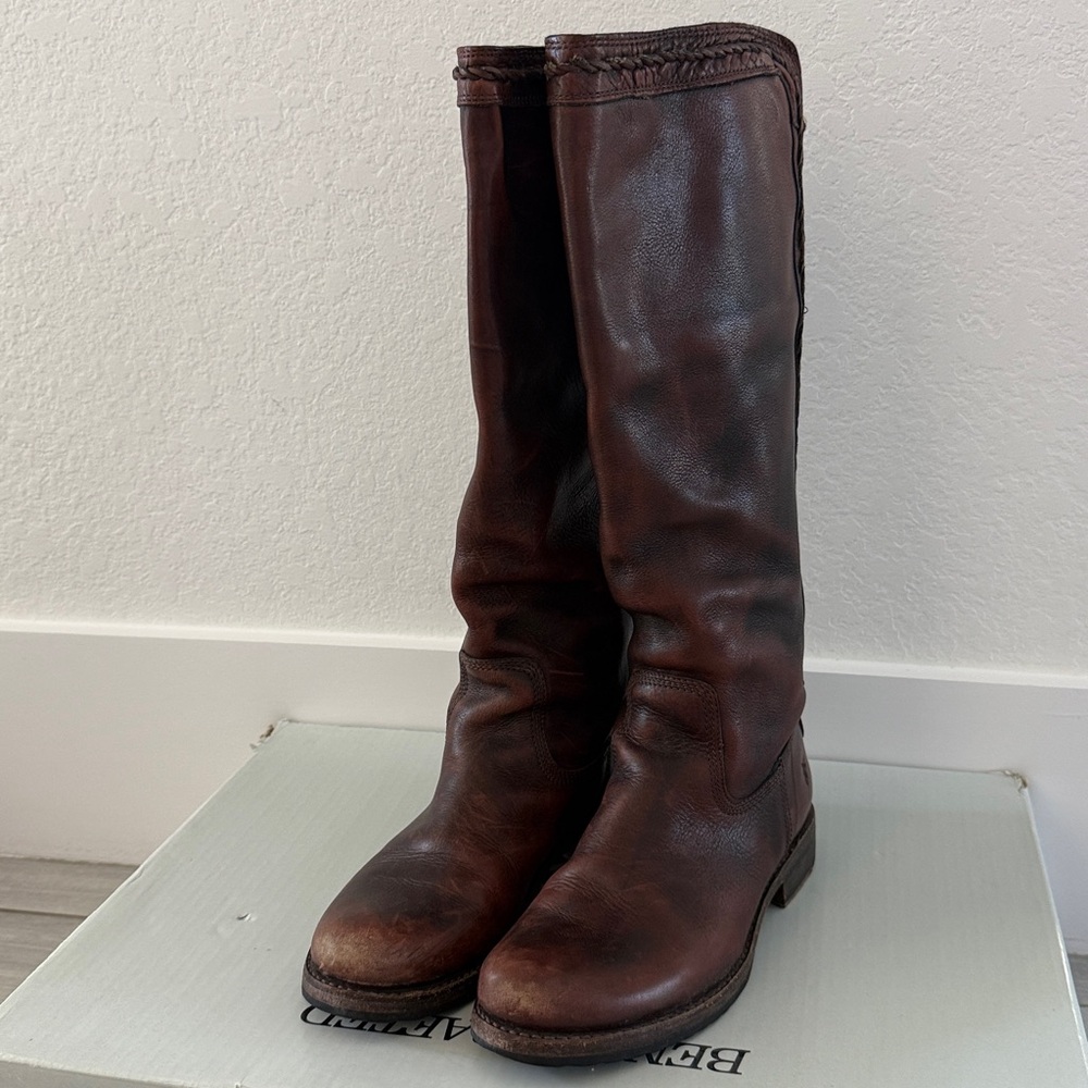 Frye Vintage Veronica Twist Back Zip in Brown/Tan Distressed Size 9 - Picture 2 of 12
